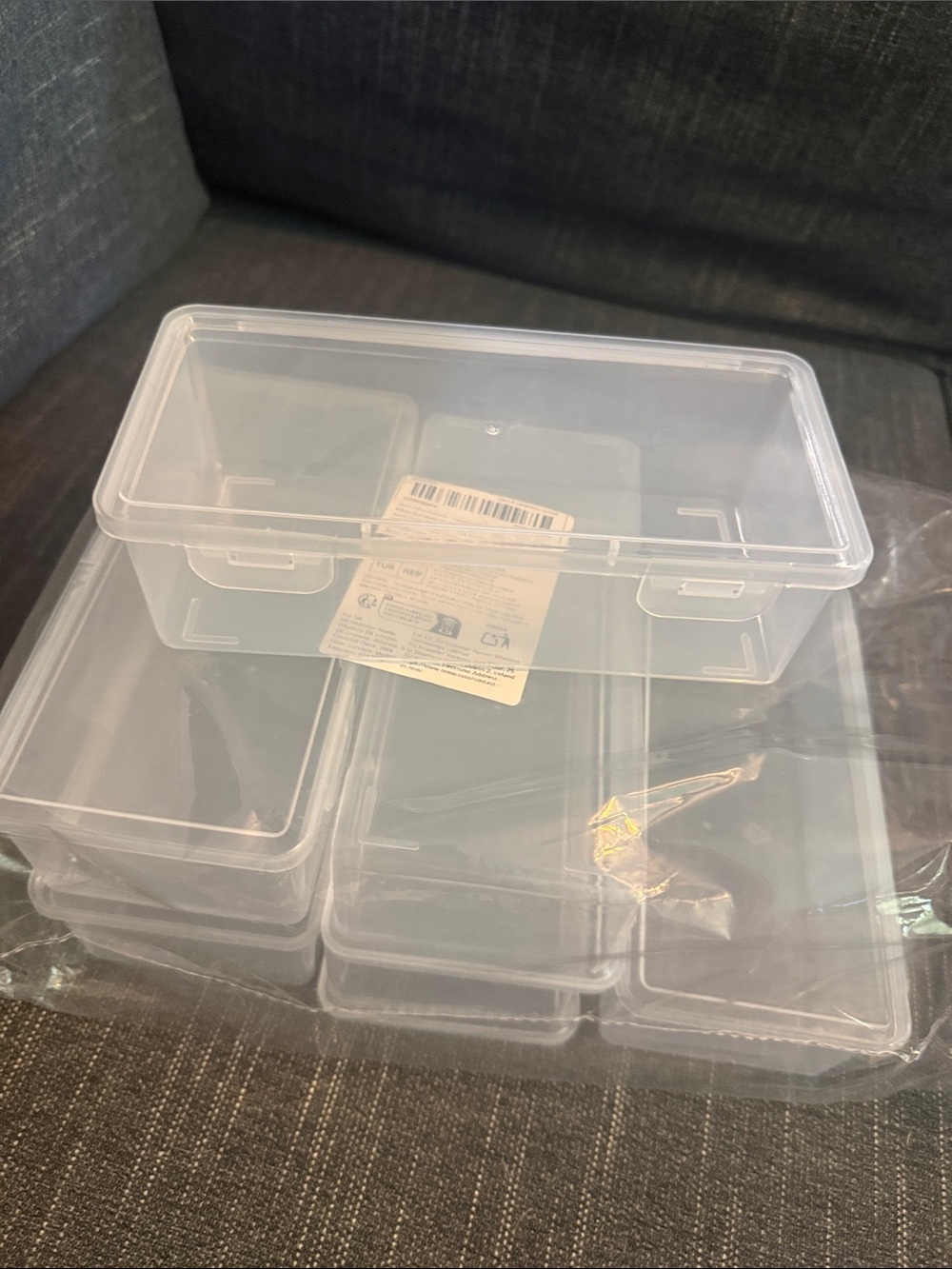 Clear Plastic Organizer Boxes with Lids - Pack of 6